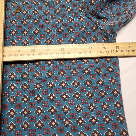 Vintage Bugle Boy Mens Shirt Button Up XXL Geometric All Over Print Short Sleeve - Picture 13 of 14